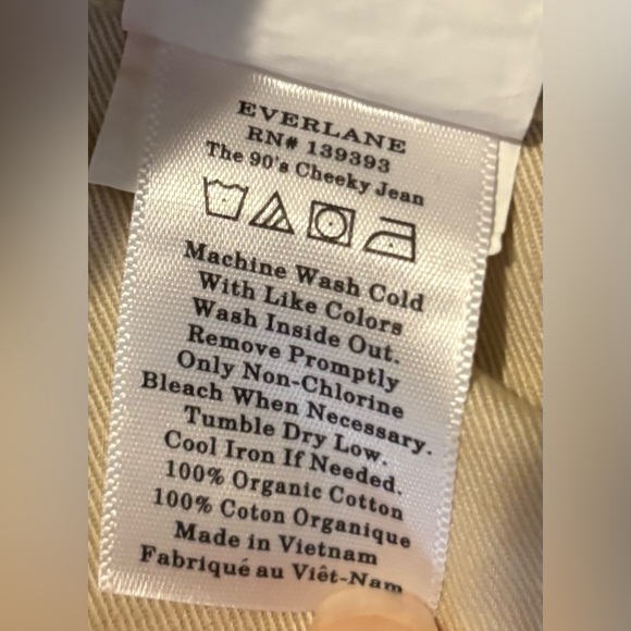 NWOT Everlane Women’s Size 28 Regular Pure Clay Ecru High Rise Jeans - Picture 5 of 12